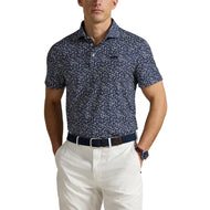 RLX Ralph Lauren Tryckt Lightweight Airflow Golf Polo Shirt - Micro Toss Floral Refined Navy