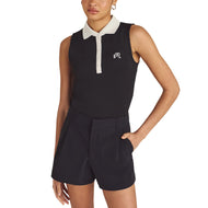 Malbon Women's Claudia Sleeveless Golf Polo Shirt - Black