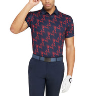 Galvin Green Miles Breattable Golf Polo Shirt - Navy/Red