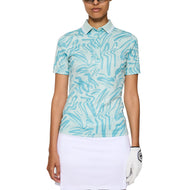 J.Lindeberg Women's Georgia Print Golf Polo Shirt - Scribble Stillwater