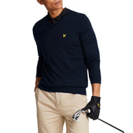 Lyle&Scott Merino Blend V -Neck编织 - 海军