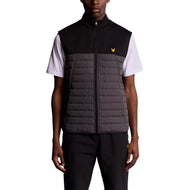 Lyle & Scott Sports Fleece Hybrid Golf Gilet- Jet Black/Granit