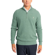 马球性能Ralph Lauren Coolmax 1/4 Zip-泽西绿色