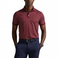 RLX Ralph Lauren Tryckt Lightweight Airflow Golf Polo Shirt - Rich Ruby Dice Game