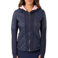 Golftini Women's Hooded Wind Breaker Jacket - Navy/Light Pink