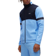 Boss Skaz Full Zip棉混合运动衫 - 明亮的蓝色