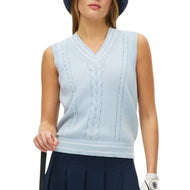Rohnisch Women's Cotton Cable Knit Golf Vest - Skyway