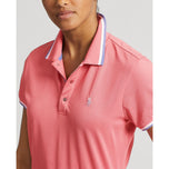 RLX Ralph Lauren Women's Tour Pique Golf Shirt - Desert Rose/White/Hatteras Blue