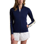 RLX Ralph Lauren Women's Power Stretch Mockneck Zip Jacket - Raffinerad Navy Multi