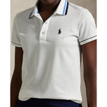 RLX Ralph Lauren Women's Tour Pique Polo Shirt - White/Navy/Blue