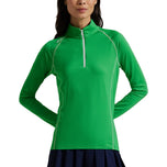 Rlx Ralph Lauren Women's Jersey UV Quarter Zip Golf Pullover - Tiller Green