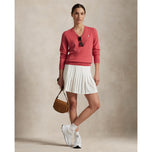 RLX Ralph Lauren Women's Cotton Blend V -Neck Golf Jumper - Red Sky