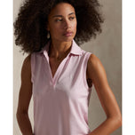 RLX Ralph Lauren Women's Tour Pique V-Neck Sleeveless Polo Shirt - Garden Pink