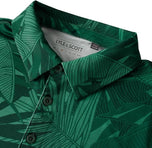 Lyle & Scott Leaf Print Golf Polo Shirt - Canopy Green