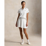 RLX Ralph Lauren Women's Stretch Active Cable Zip Golf Polo Shirt - Ceramic White/Refined Navy