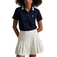 RLX Ralph Lauren Women's Tour Pique Knit-Collar Polo Golf Shirt - Refined Navy/Tiller Green Multi