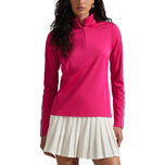 RLX Ralph Lauren Women's Power Stretch Half Zip Golf Pullover - Currant/Ceramic White/Hunter Green