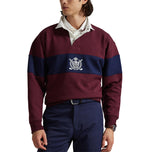 RLX Ralph Lauren Classic Fit Double -Stick Tech Collar Pullover - Rich Ruby/Refined Navy