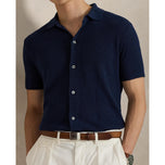Rlx Ralph Lauren Cotton-Linen Blend Golf Shirt-Refined Navy