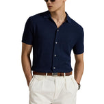 Rlx Ralph Lauren Cotton-Linen Blend Golf Shirt-Refined Navy