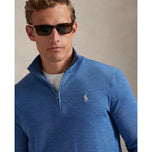 RLX Ralph Lauren Cotton Blend 1/4 Zip Golf Pullover - Tide Pool Blue Heather