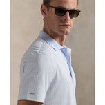 RLX Ralph Lauren Printed Lightweight Airflow Golf Polo Shirt - Office Blue Penny Loafer