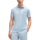 BOSS Paddytech Jacquard Golf Shirt - Open Blue