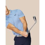 Castore Pinnacle Enginesered针织小马球高尔夫衬衫 - 天蓝/午夜海军