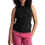 Cross Women's Andrea ärmlös Polo Golf Shirt - Svart