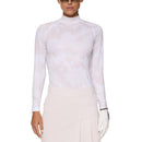 J.Lindeberg Women&#39;s Ella Print Compression Golf Shirt - Warp Gray Lilac