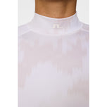 J.Lindeberg妇女Ella印刷压缩高尔夫衬衫 - 经纱灰丁香