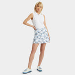 G/Fore Women's Photo Floral Silky Tech Nylon A -Line Golf Skort - Snow