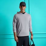 G/Fore Borsted Back Tech Golf Hoodie - Light Grey Melange