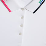 G/Fore 女式丝质科技尼龙长袖高尔夫 Polo 衫 - 雪色