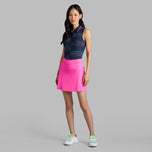 G/Fore Women's Split Stripe Tech Pique Sleeveless Golf Polo Shirt - Twilight