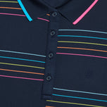 G/Fore Women's Split Stripe Tech Pique Sleeveless Golf Polo Shirt - Twilight
