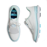 G/Fore Women's Tuxedo Stripe Stippled Gallivan2r Kiltie Golf Shoes - Snow/Daybreak