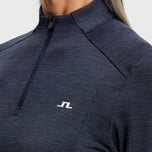 J.Lindeberg Women's Steffi Quarter Zip Golf Mid-Layer - Navy Melange