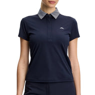 J.Lindeberg Women's Cara Printed Golf Polo Shirt - JL Navy