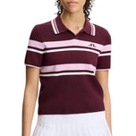 J.Lindeberg Women's Athena Knitted Golf Polo Shirt - Winetasting