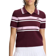 J.Lindeberg 女式 Athena 针织高尔夫 Polo 衫 - 品酒
