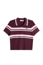 J.Lindeberg Women's Athena Knitted Golf Polo Shirt - Winetasting