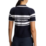 J.Lindeberg 女式 Athena 针织高尔夫 Polo 衫 - JL 海军蓝