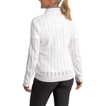 Glenmuir Women's Florence Quarter Zip Cable Knit Cotton Golf Pullover - White