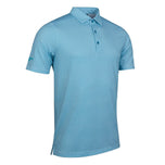 Glenmuir Carribridge Performance Polo Golf Shirt - White/ Lagoon