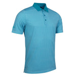 Glenmuir Gullane Performance Polo Golf Shirt - White/ Lagoon