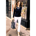 Golftini Golfbyxor med stretch för damer - Vit/Marinblå