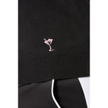 Golftini 女式弹力 V 领高尔夫毛衣 - 黑色