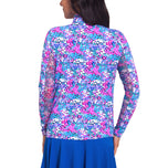 IBKUL 女式 Allana 长袖拉链小高领衬衫 - 糖果粉色多色