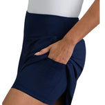 IBKUL Women's Solid A-Line 17.5" Golf Skort - Classic Navy